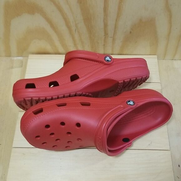 Crocs Clogs Men Sz 13Classic Red Slip On Sandals Shoes - Picture 3 of 8